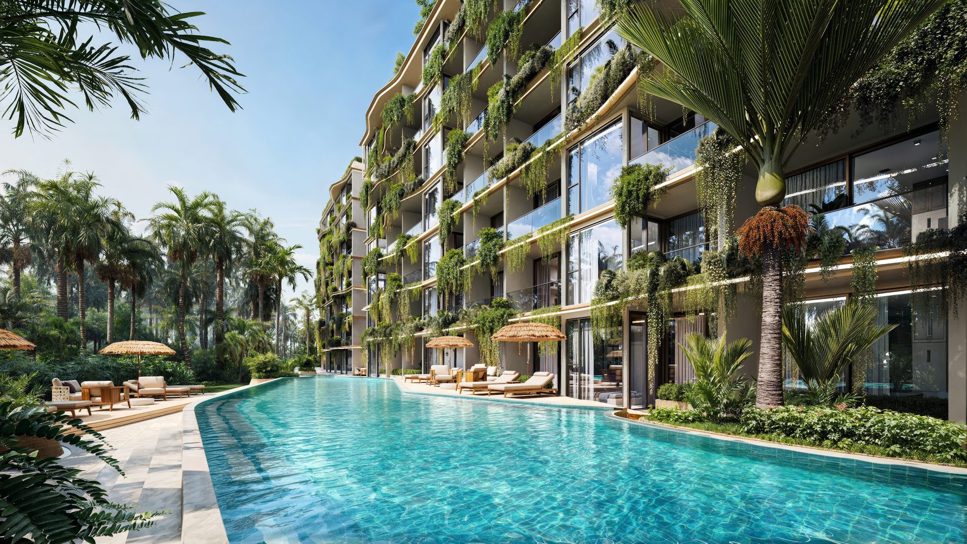 Bang Tao lakeside condominium, courtyard pool